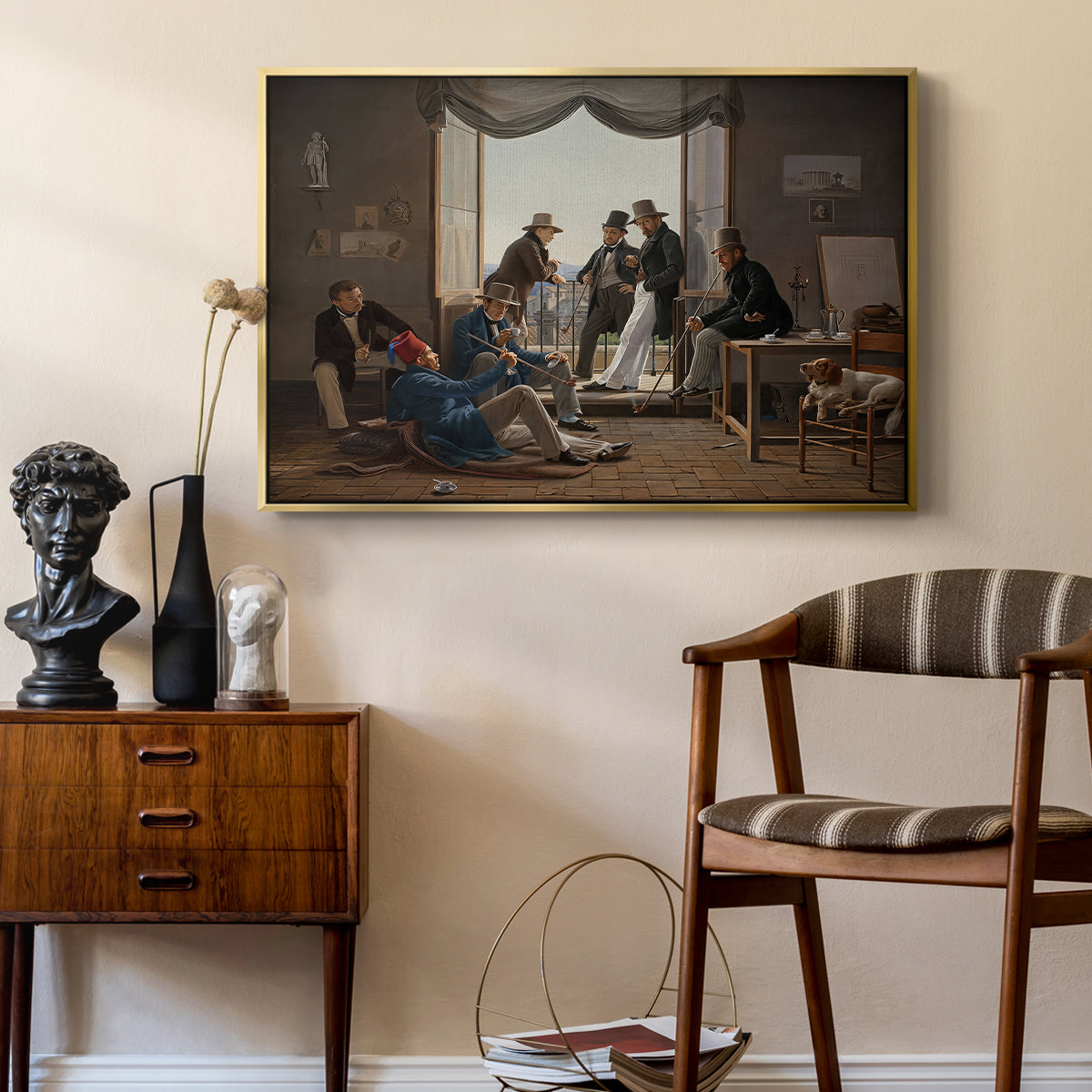 A Group of Danish Artists in Rome, 1837 - Floater Framed Canvas Print