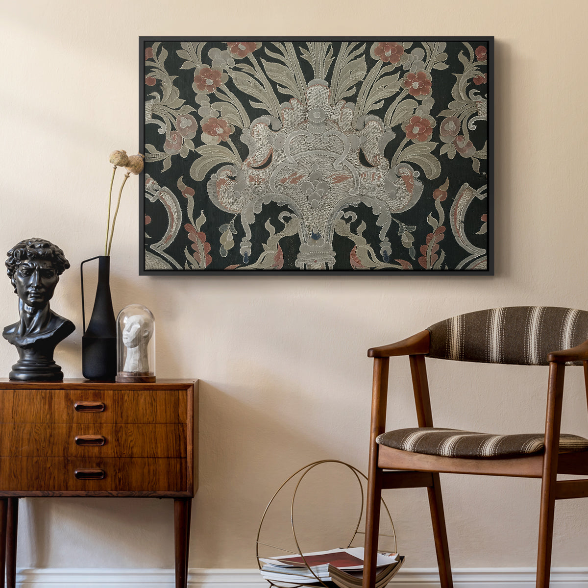 Hanging (Printed Textile), c. 18th Century - Floater Framed Canvas Print