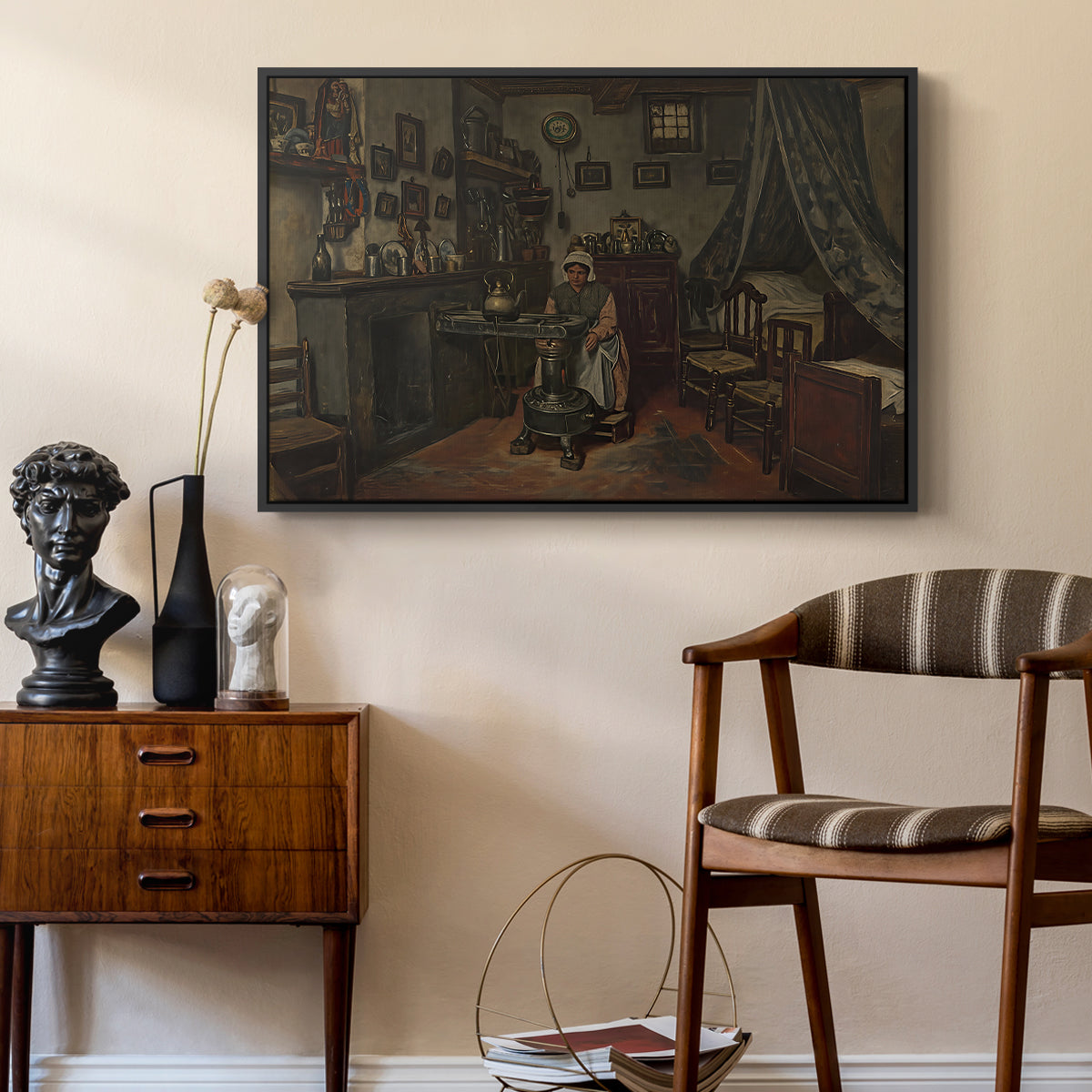 Interior, c. 1865-1870 - Floater Framed Canvas Print