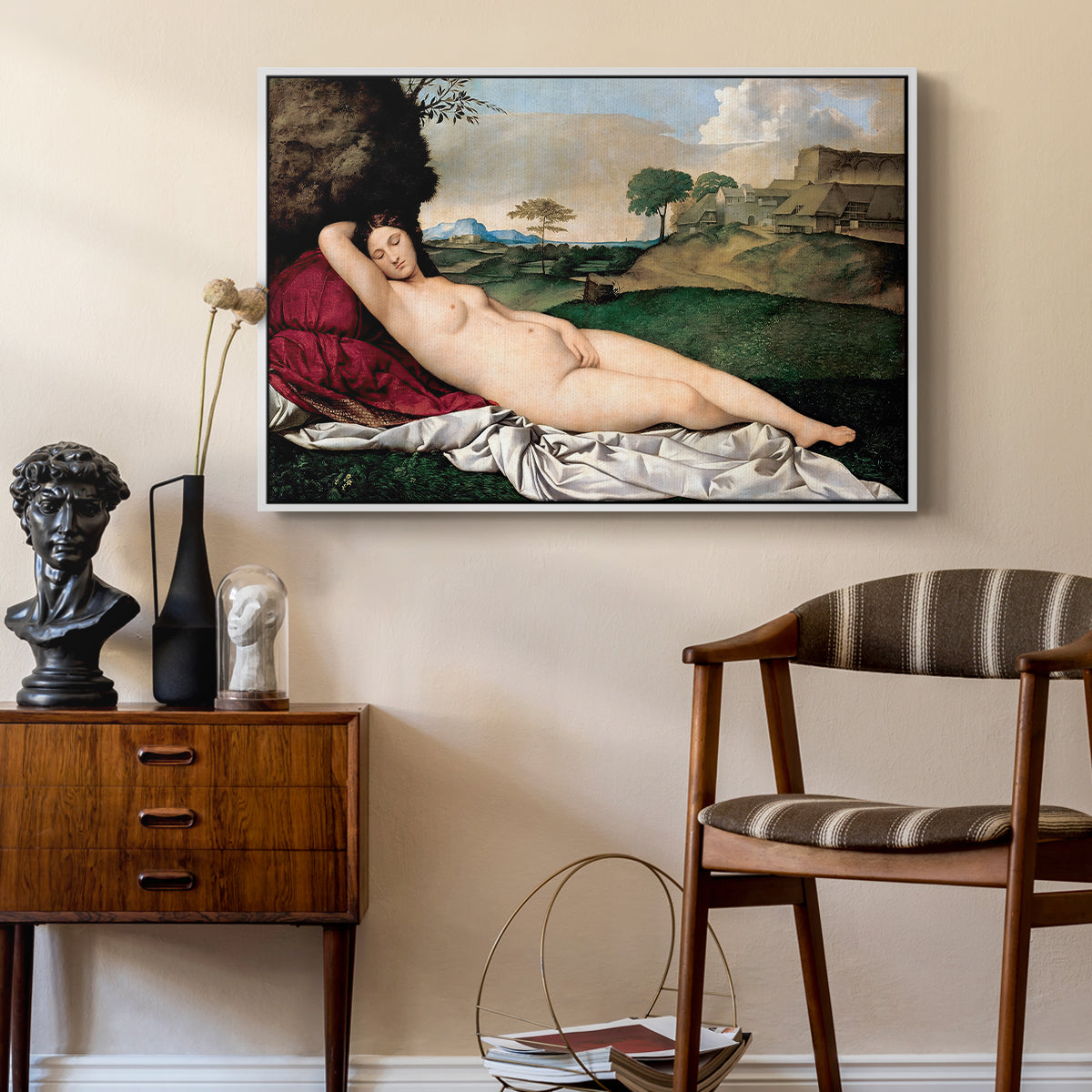 Sleeping Venus, c. 1510 - Floater Framed Canvas Print