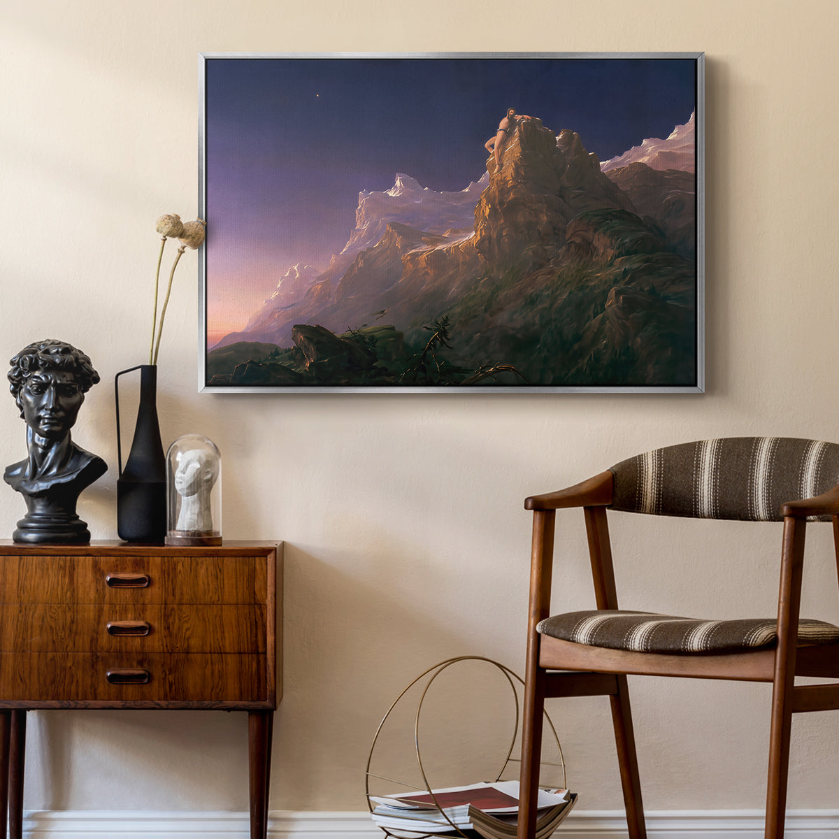 Prometheus Bound, 1847 - Floater Framed Canvas Print