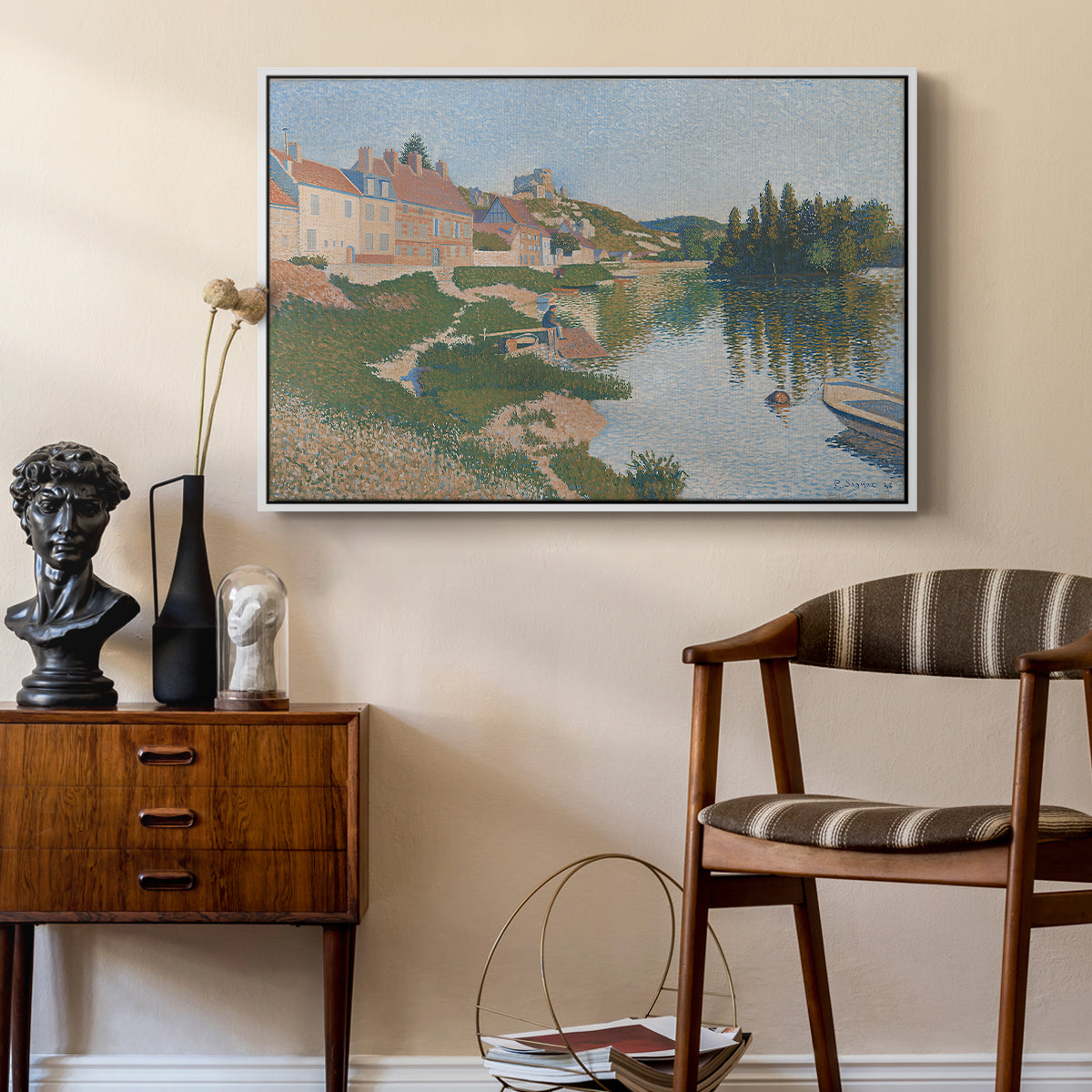 Les Andelys, Côte d'Aval, 1886 - Floater Framed Canvas Print
