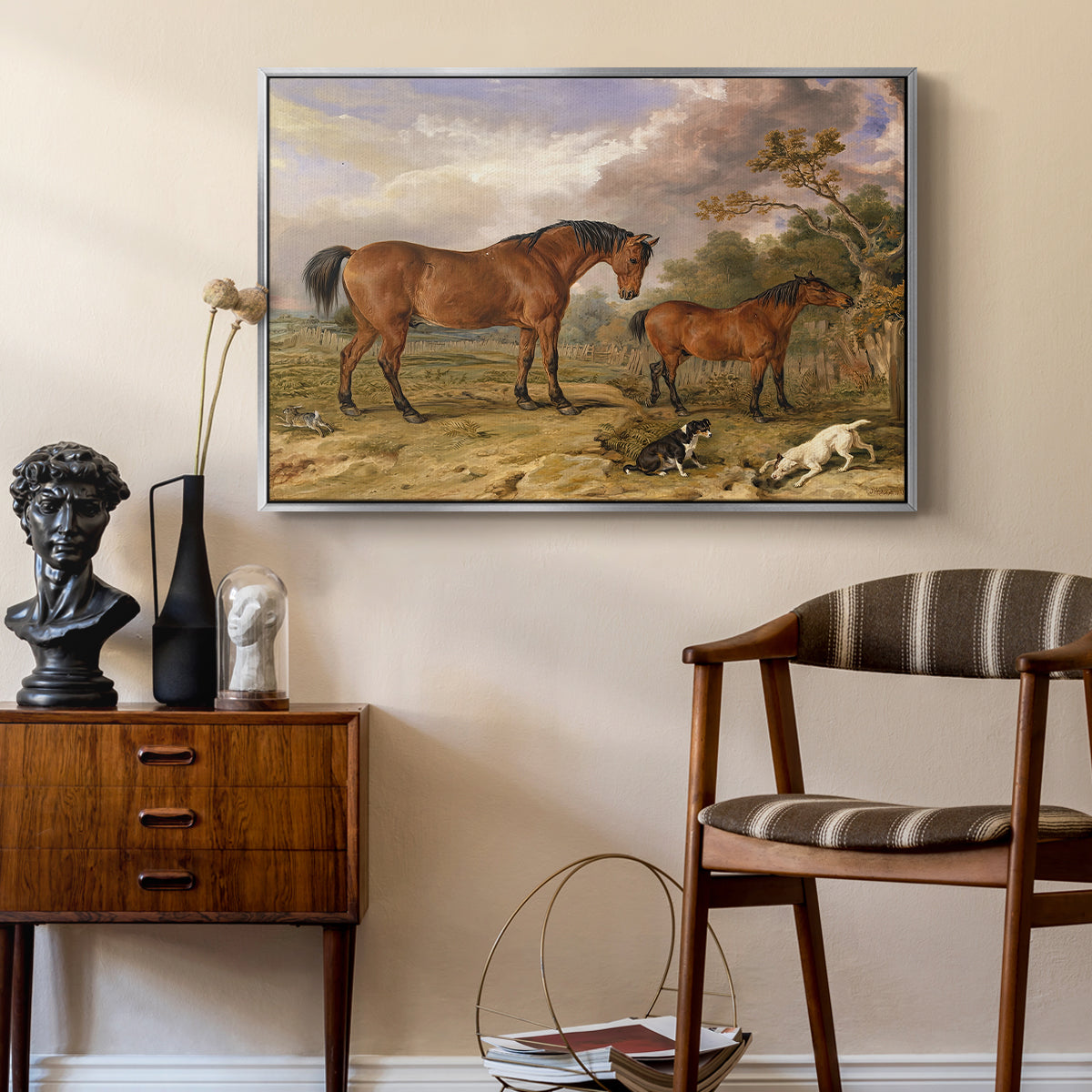 Portrait of Reformer, Blucher, Tory and Crib, Property of Rowland Alston, Esq., M.P., 1835 - Floater Framed Canvas Print