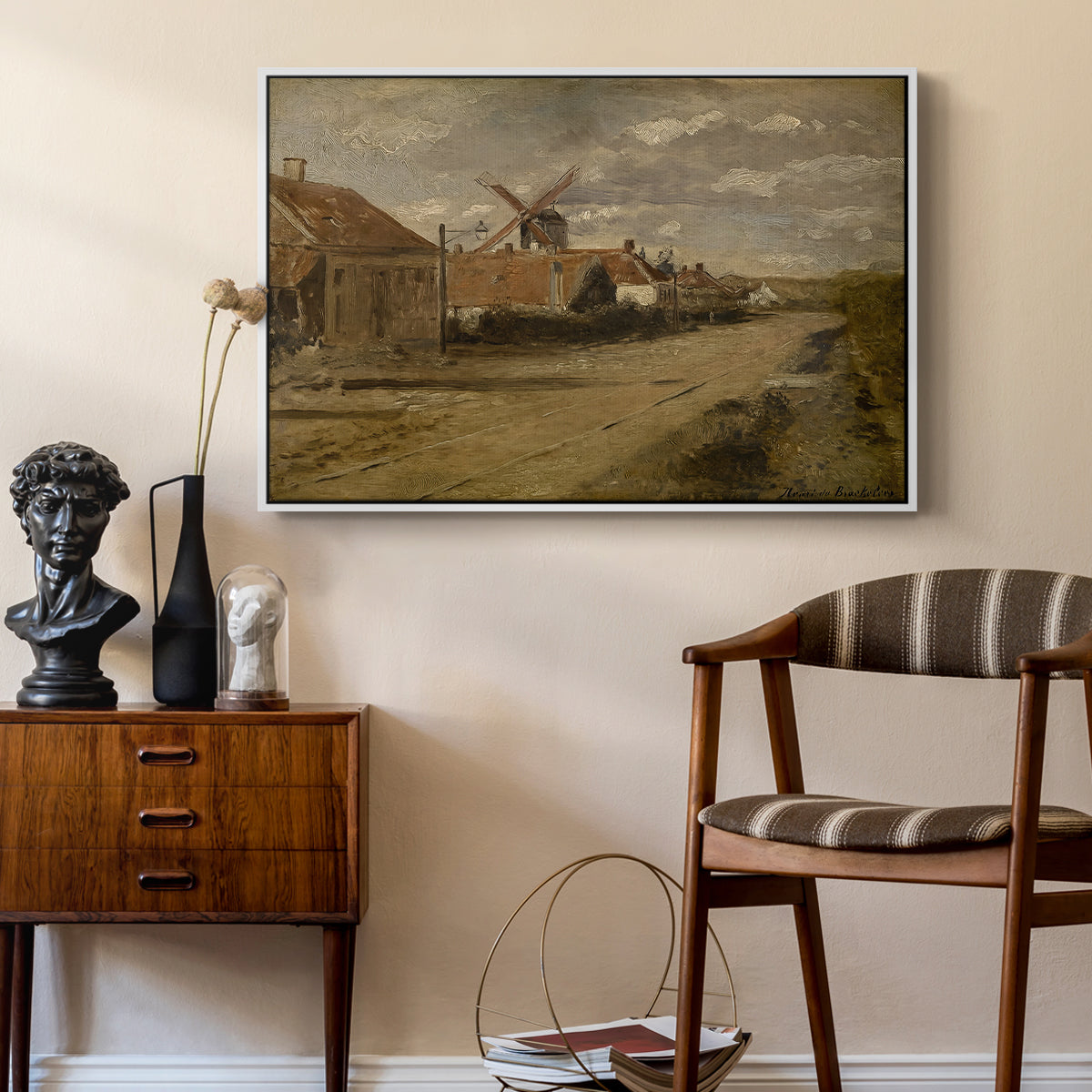 The Mill at Kiel, c. 1885-1888 - Floater Framed Canvas Print