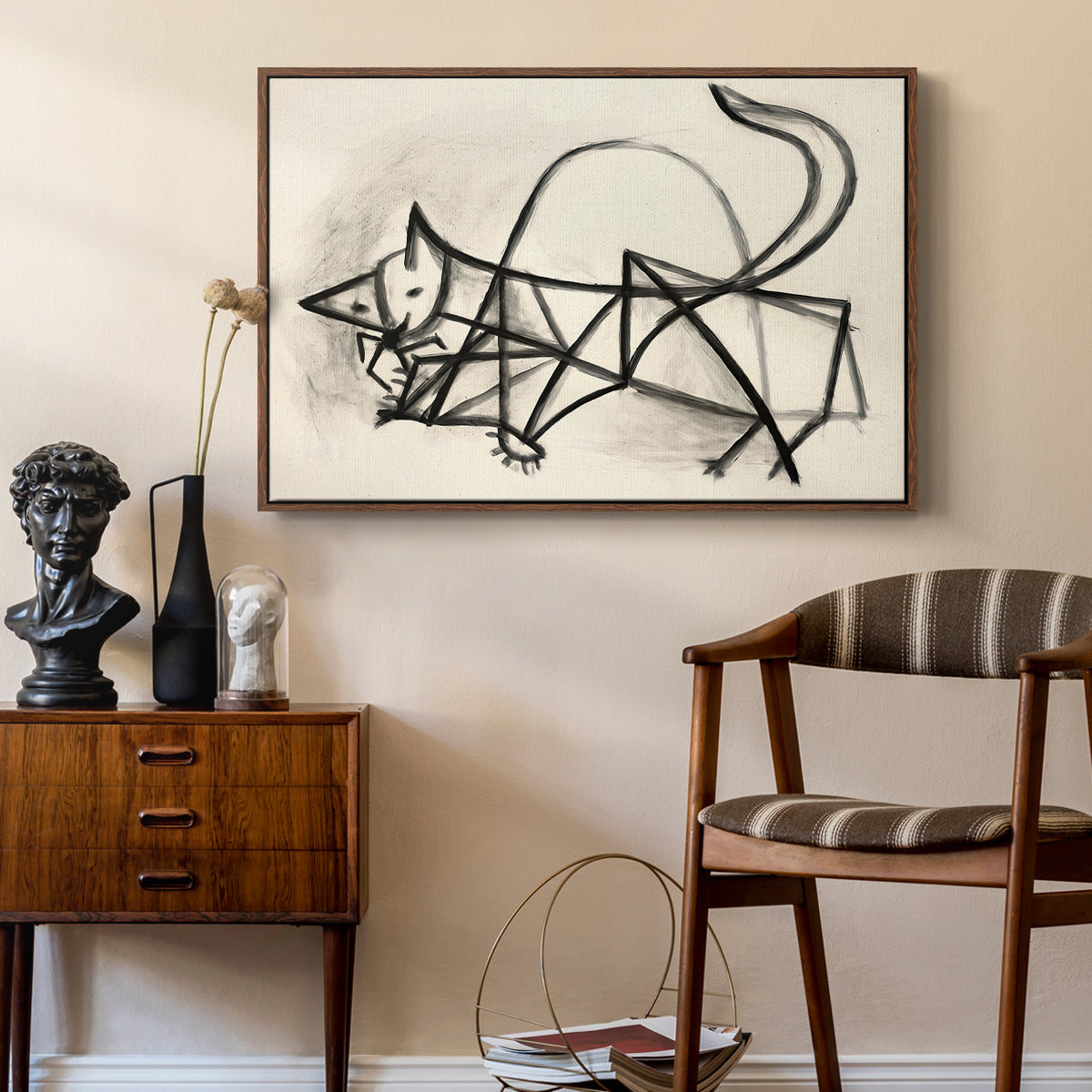 Study of a Cat (Étude de chat), 1946 - Floater Framed Canvas Print