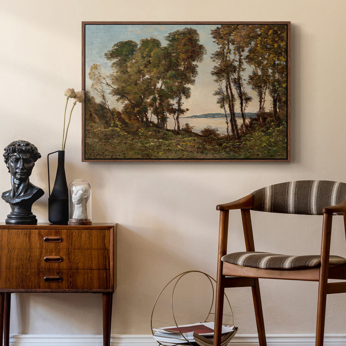 The Banks of the Allier, 1894 - Floater Framed Canvas Print