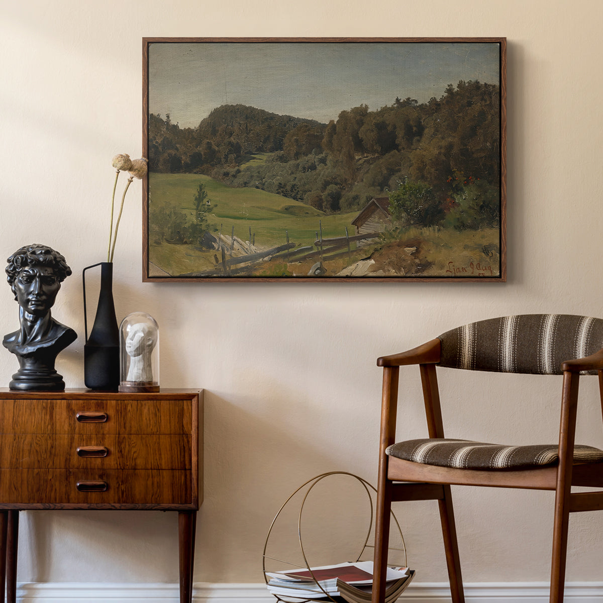 Landscape at Ljan, 1858 - Floater Framed Canvas Print