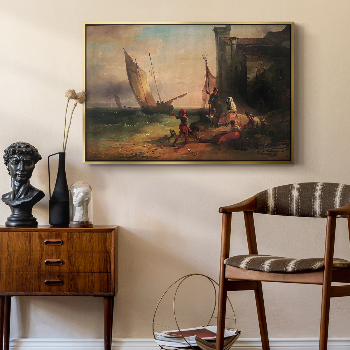 Fisherman's Family from Chioggia, 1838 - Floater Framed Canvas Print