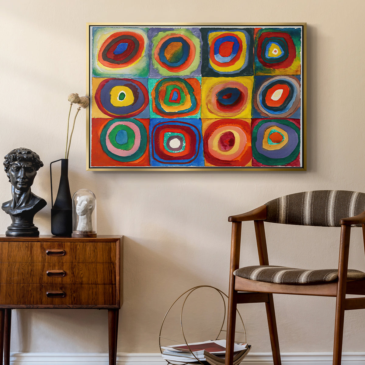 Color Study: Squares with Concentric Circles, 1913 - Floater Framed Canvas Print