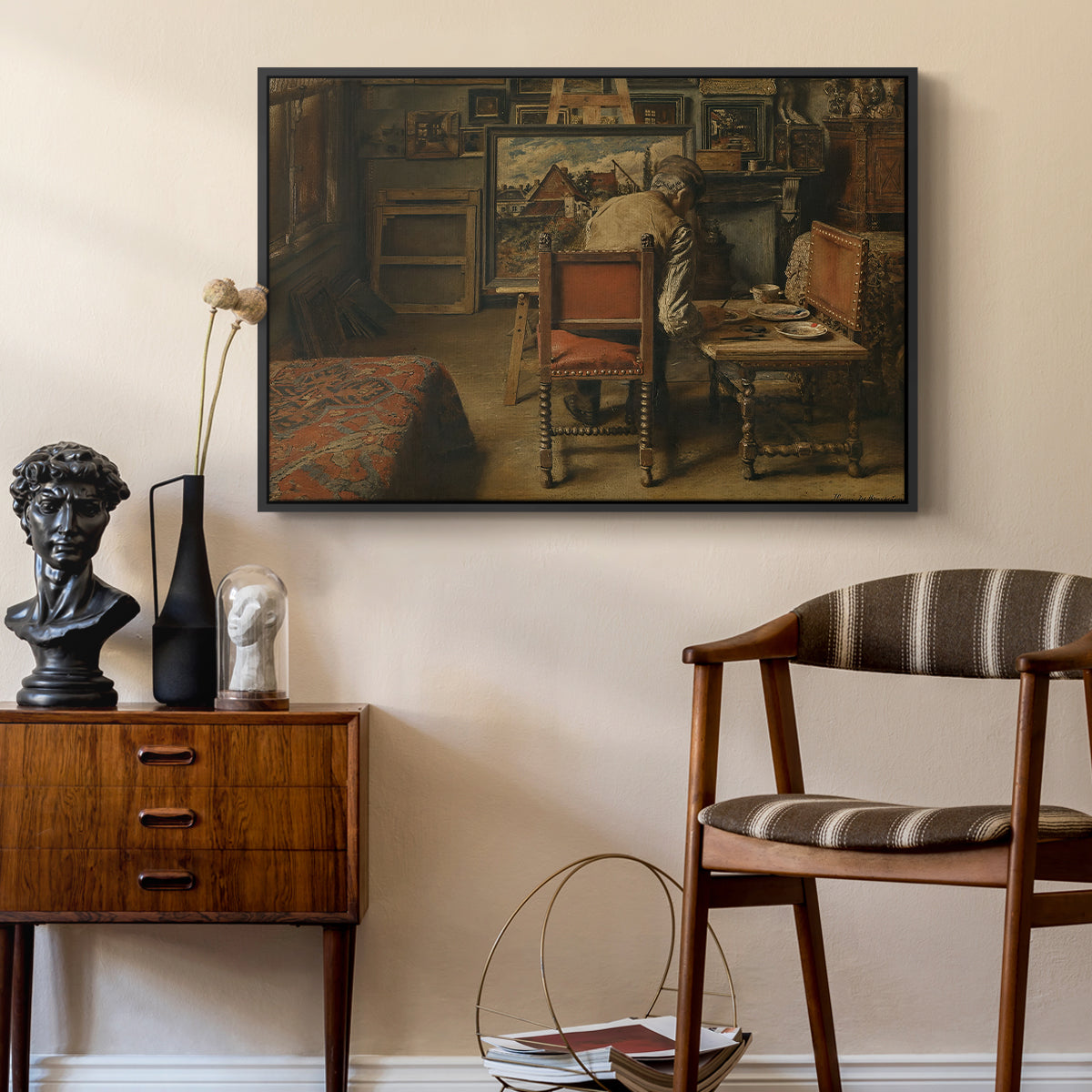 The Retoucher (The Restorer), 1876 - Floater Framed Canvas Print