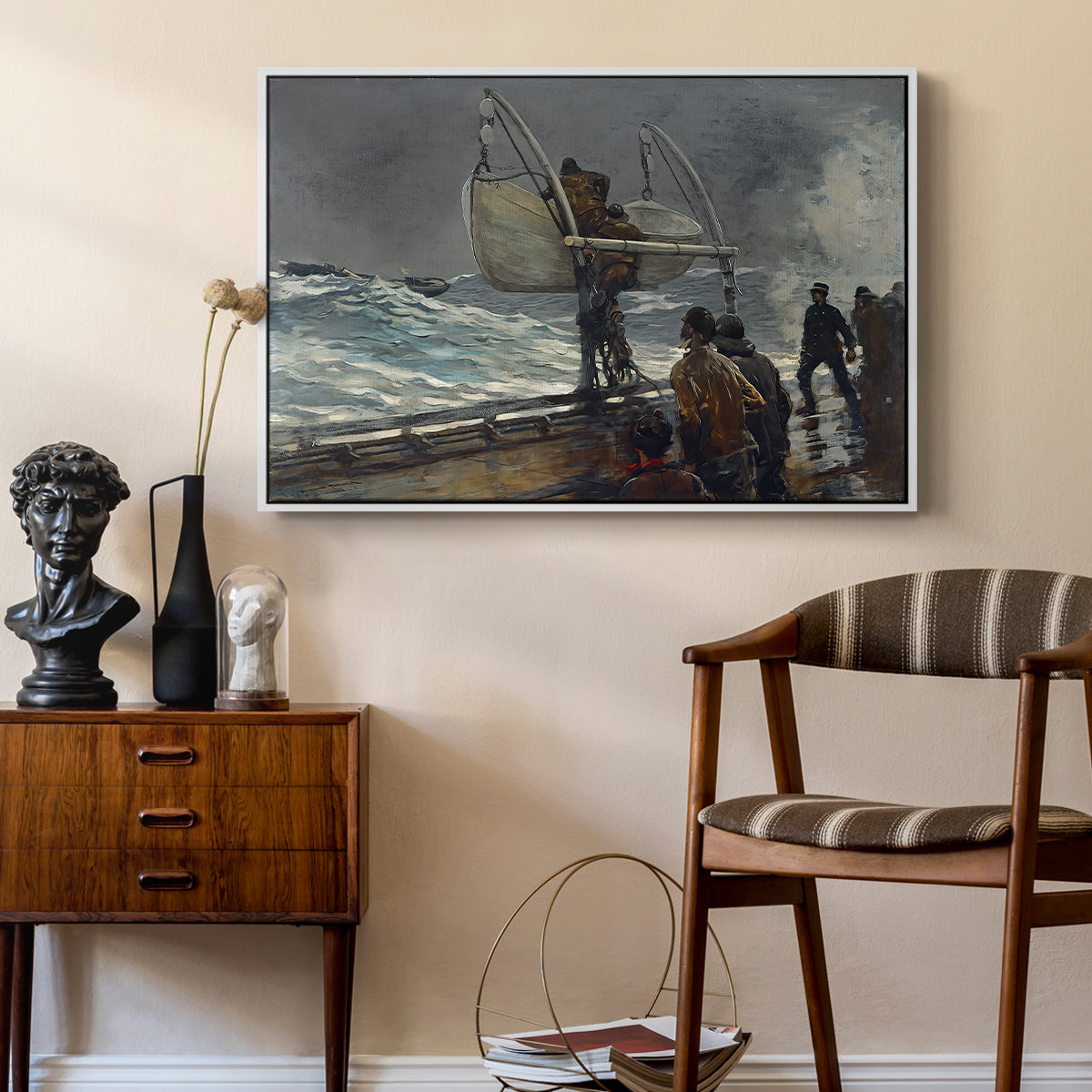 The Signal of Distress, c. 1896 - Floater Framed Canvas Print