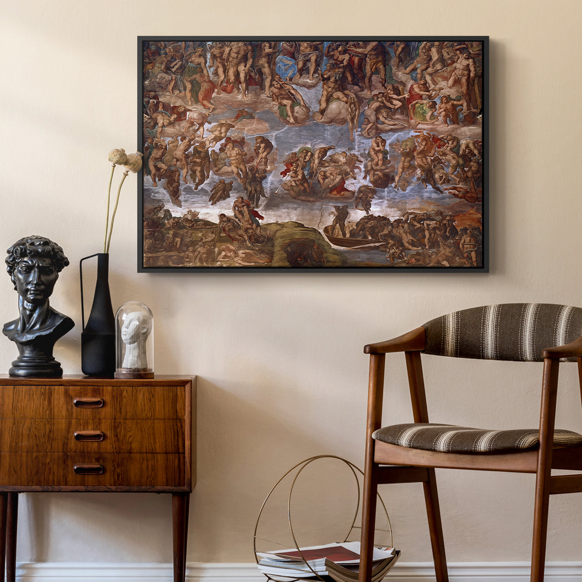 The Last Judgment (Charon's Boat and the Damned), 1536-1541 - Floater Framed Canvas Print