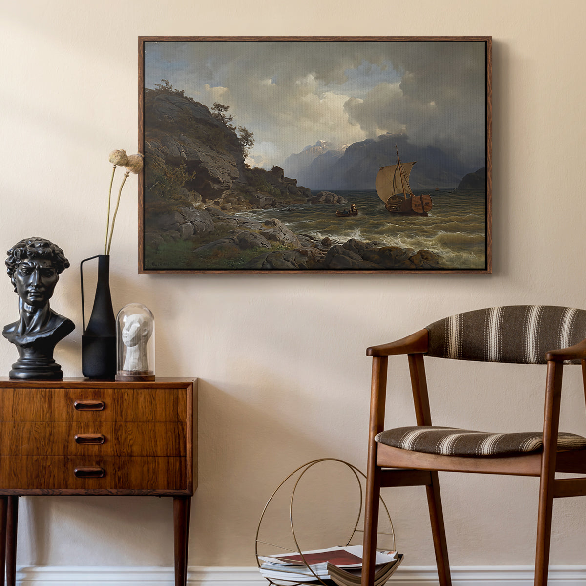 From the Western Coast of Norway, 1862 - Floater Framed Canvas Print