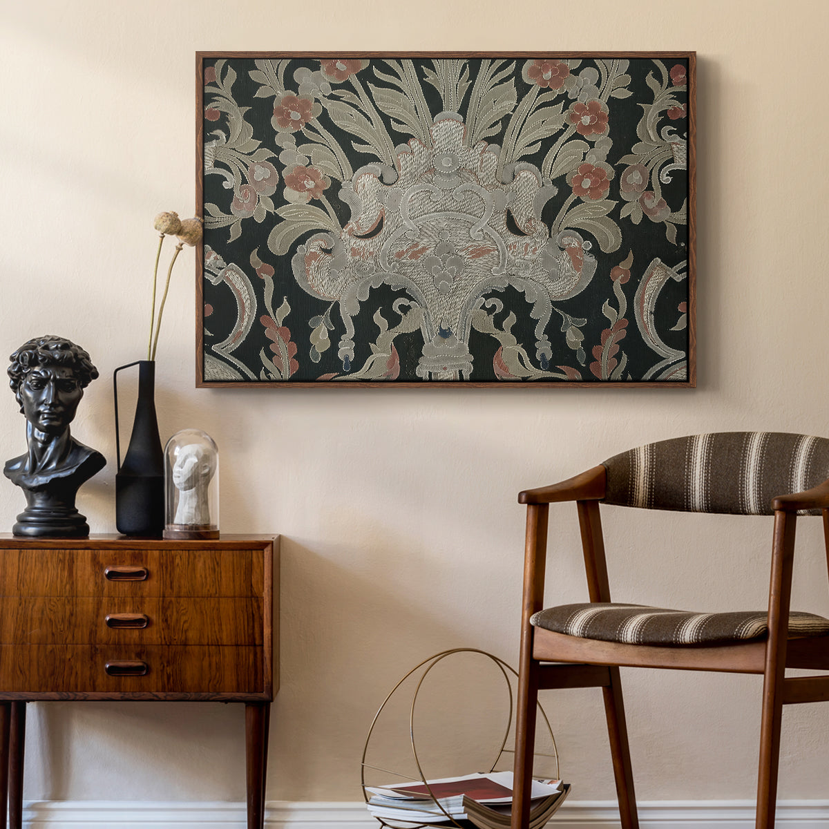 Hanging (Printed Textile), c. 18th Century - Floater Framed Canvas Print