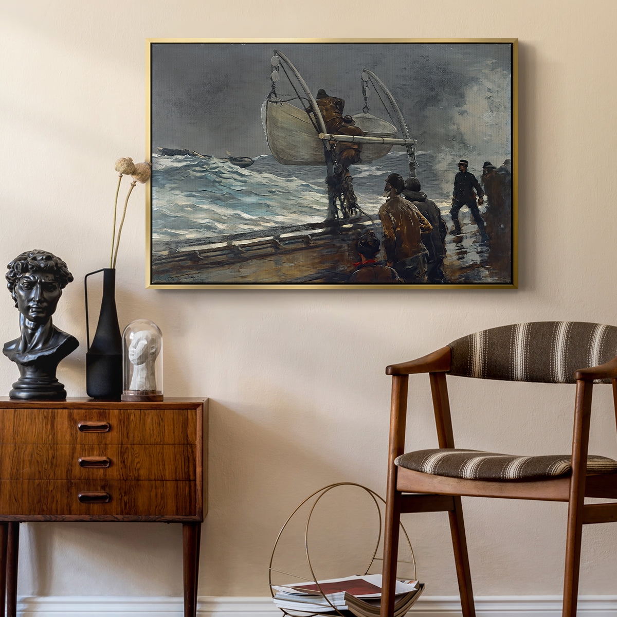 The Signal of Distress, c. 1896 - Floater Framed Canvas Print
