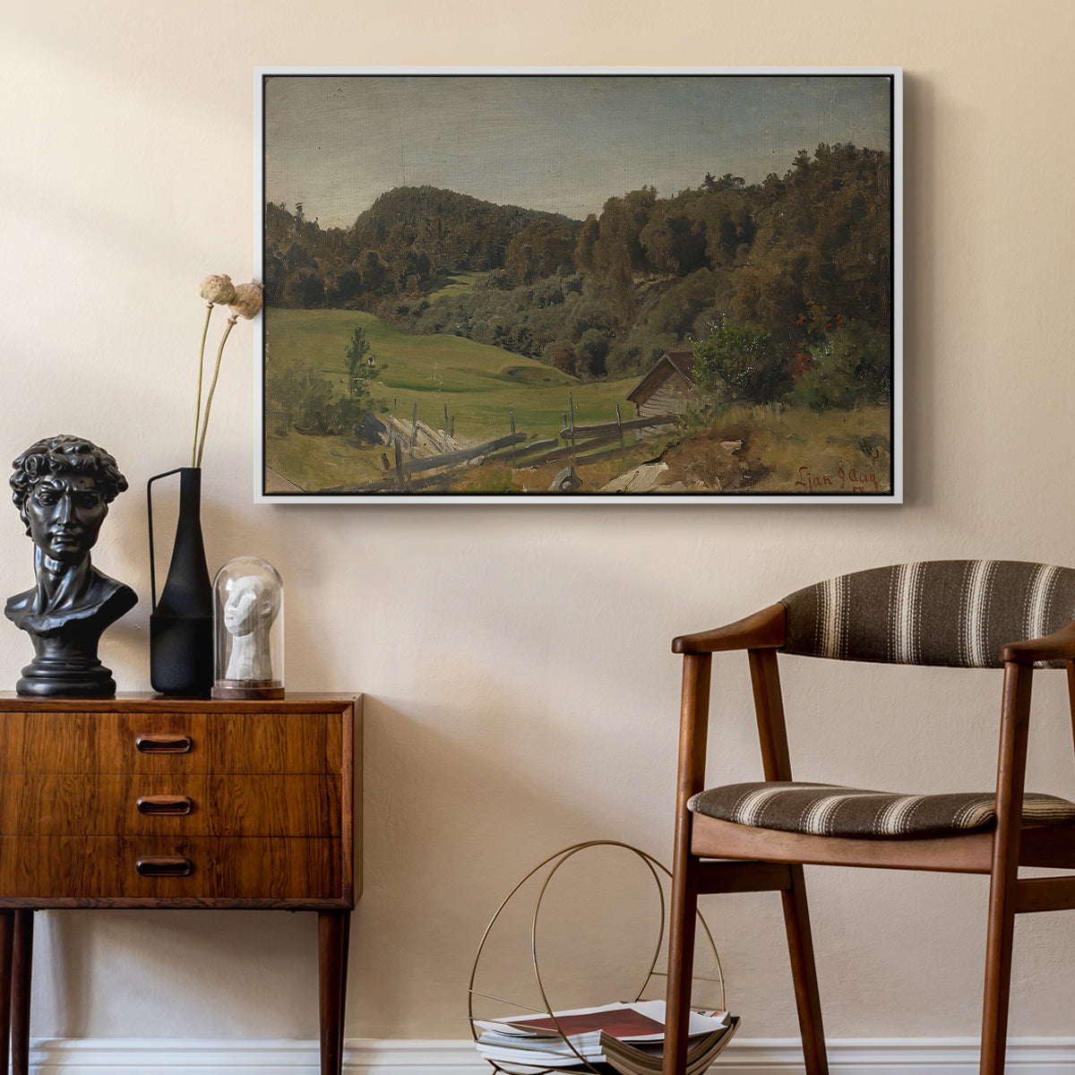 Landscape at Ljan, 1858 - Floater Framed Canvas Print