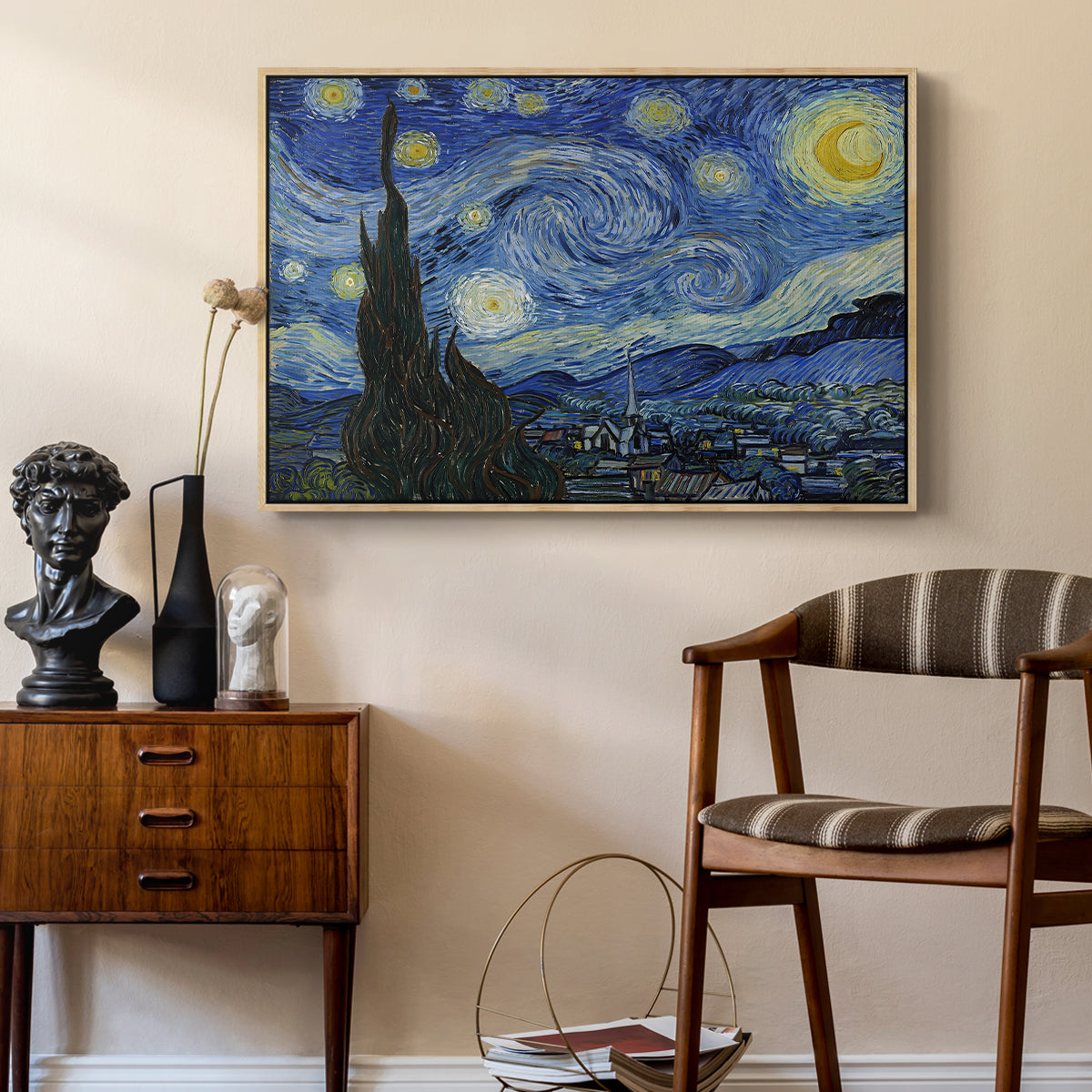 The Starry Night, 1889 - Floater Framed Canvas Print
