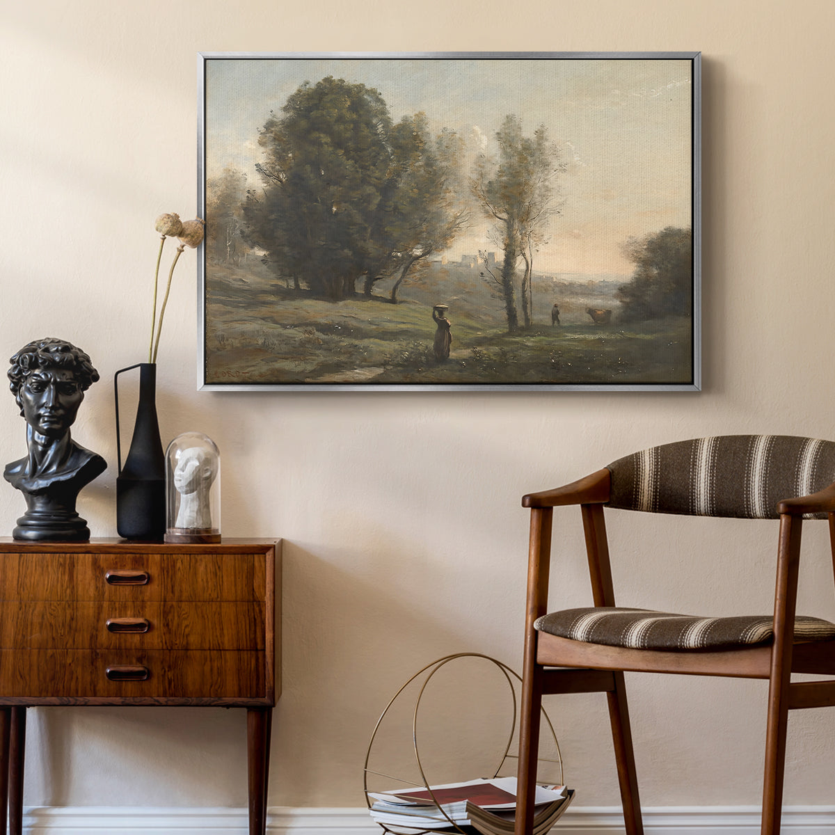 Landscape (Souvenir of les landes), c. 1872 - Floater Framed Canvas Print