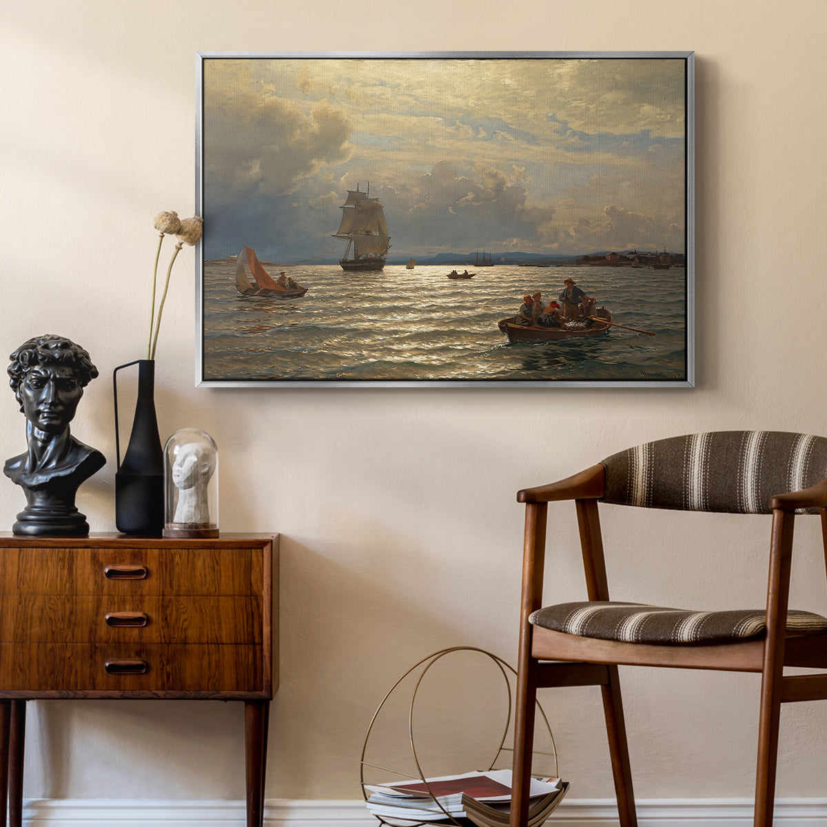 From the Inlet of Oslo, 1874 - Floater Framed Canvas Print