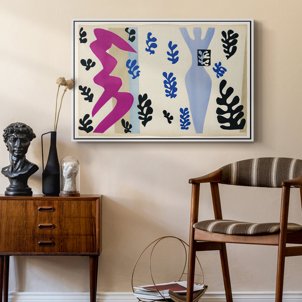 The Knife Thrower (Le lanceur de couteaux), from Jazz, 1947 - Floater Framed Canvas Print