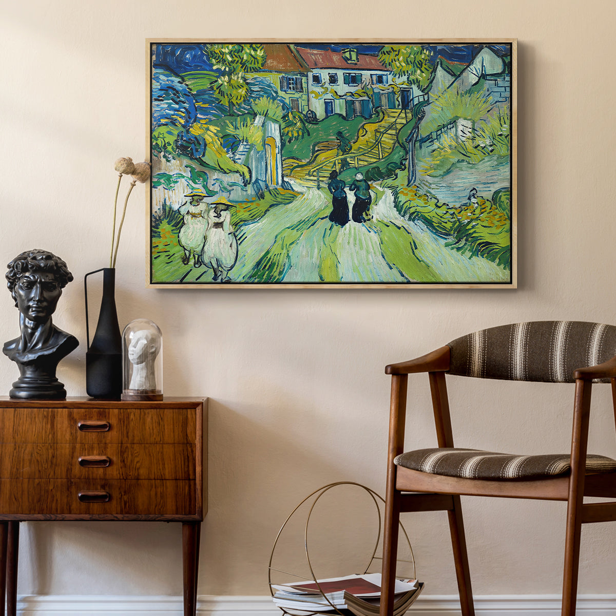 Stairway at Auvers, 1890 - Floater Framed Canvas Print