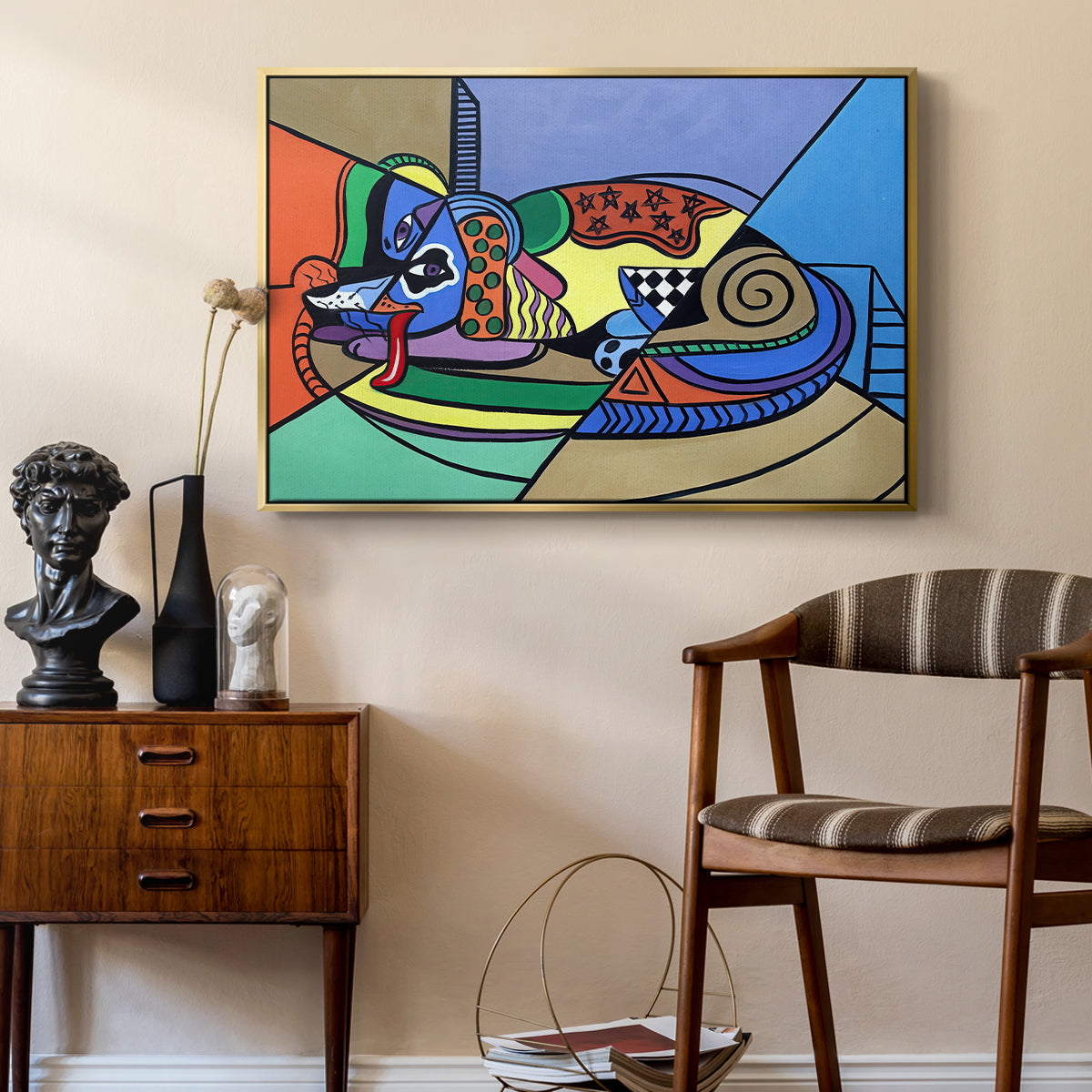 A Dog Named Picasso - Floater Framed Canvas Print
