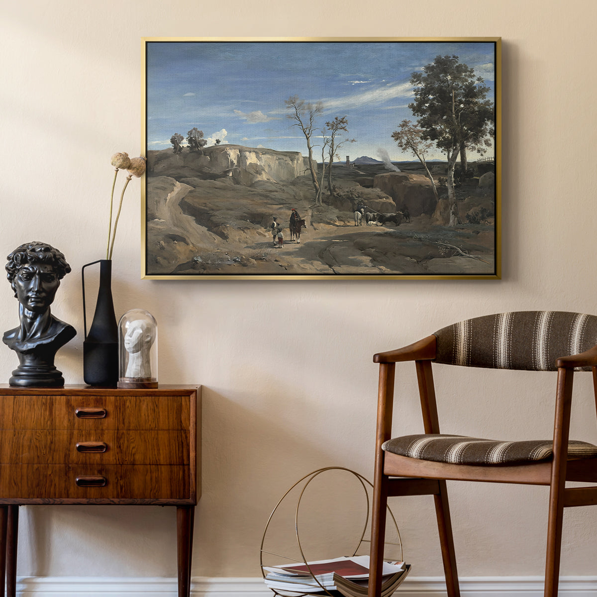 La Cervara, the Roman Campagna, c. 1830-1831 - Floater Framed Canvas Print