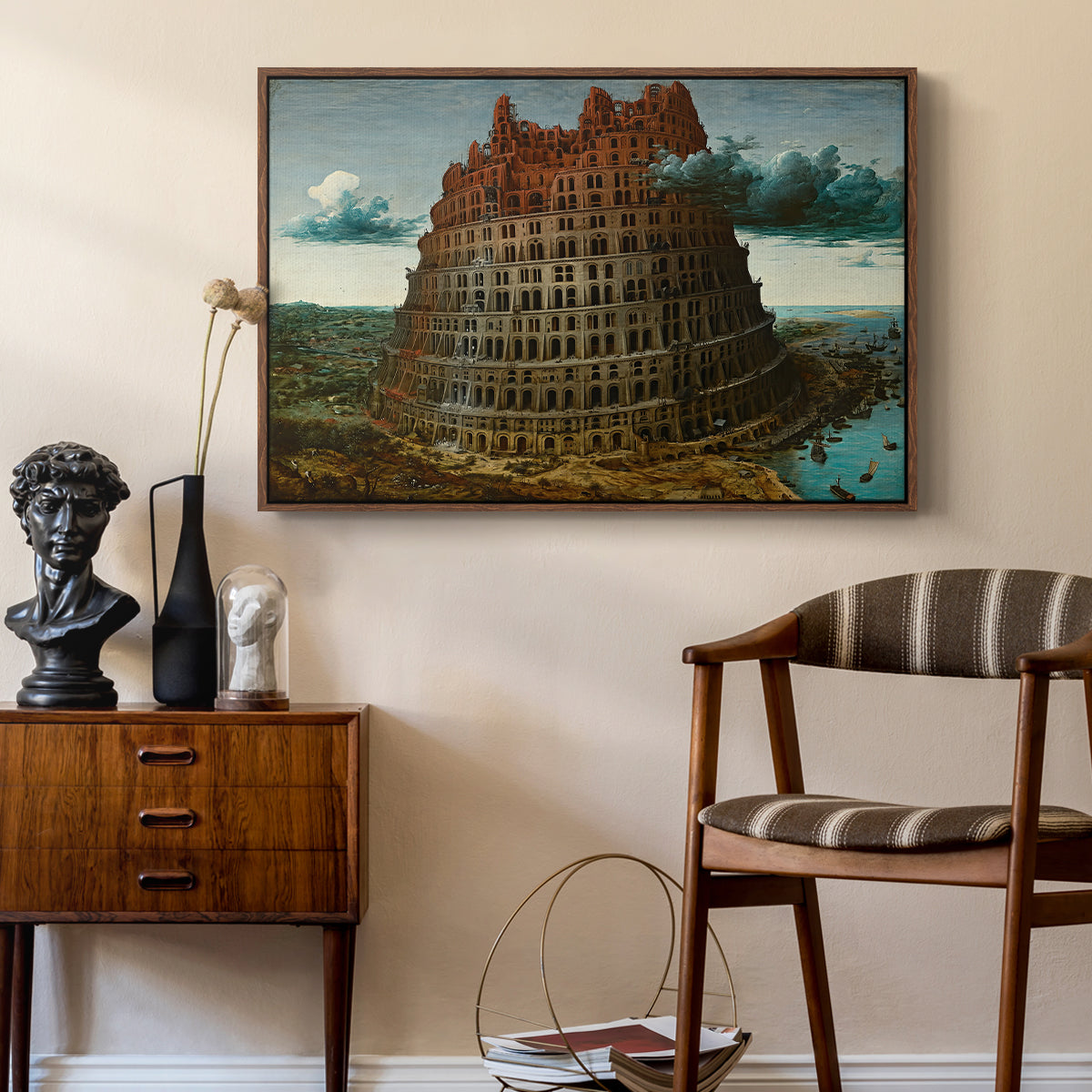 The Tower of Babel, c. 1568 - Floater Framed Canvas Print