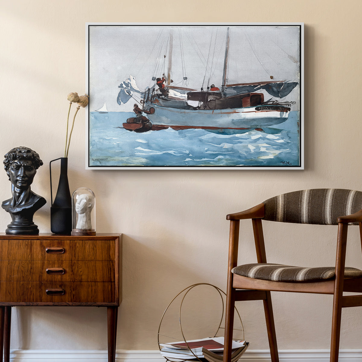 Taking on Wet Provisions, 1903 - Floater Framed Canvas Print
