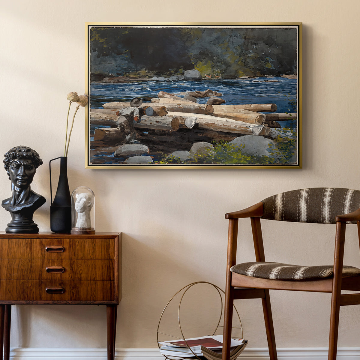Hudson River, 1892 - Floater Framed Canvas Print