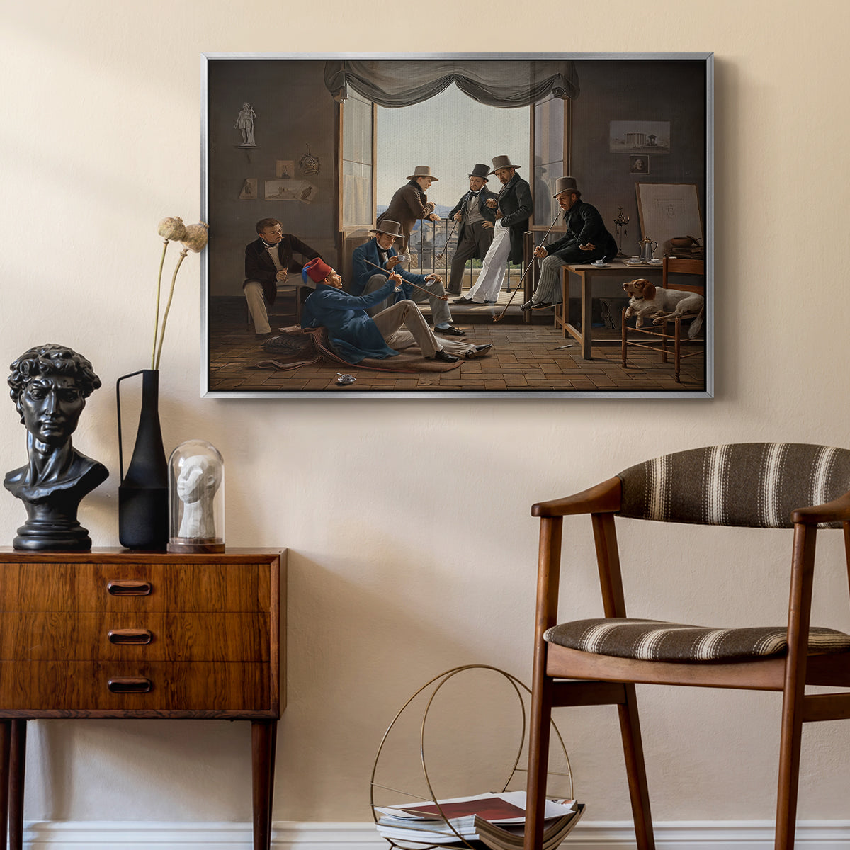A Group of Danish Artists in Rome, 1837 - Floater Framed Canvas Print