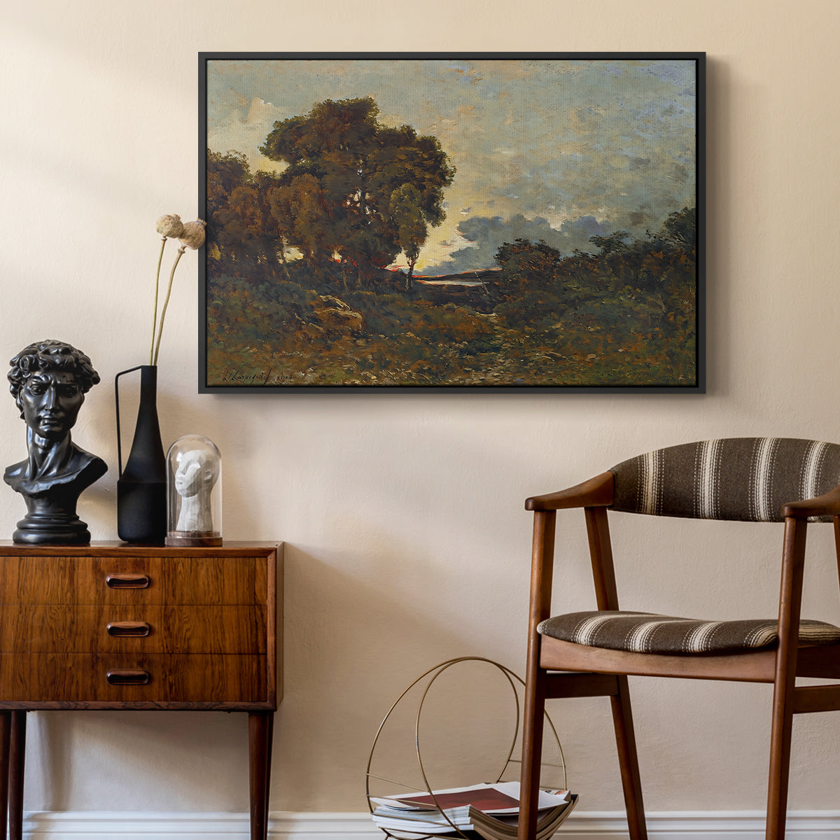 Sunset on the Allier (Soleil couchant sur l'Allier), 1904 - Floater Framed Canvas Print