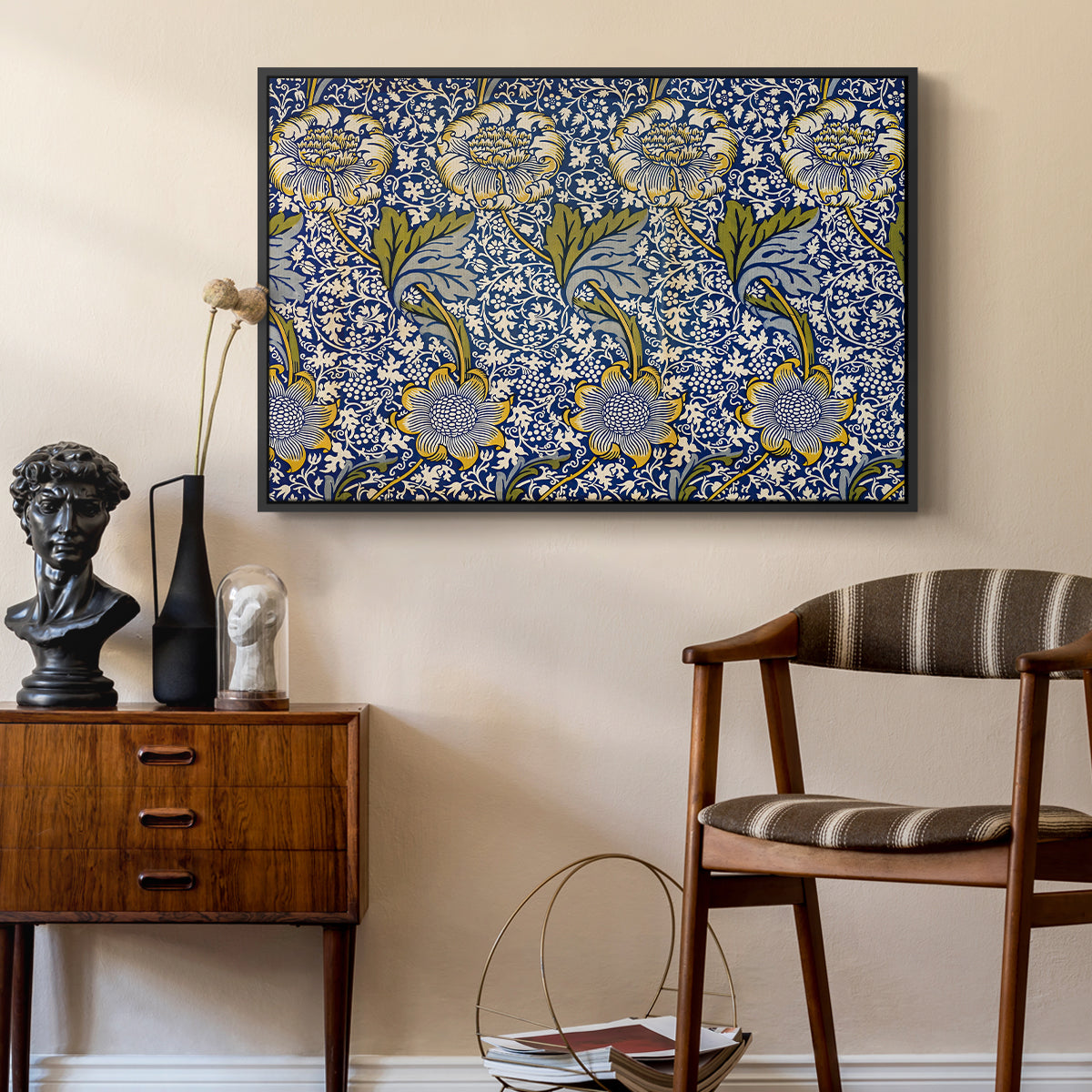 Kennet - Indigo/Gold, 1883 - Floater Framed Canvas Print