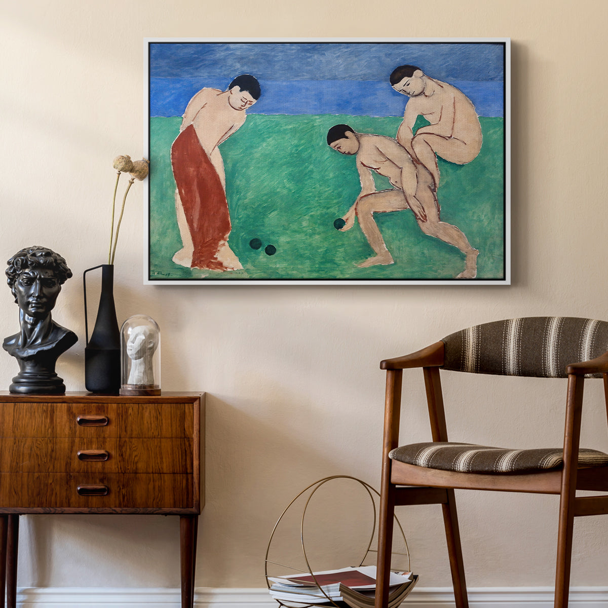 Game of Bowls, 1908 - Floater Framed Canvas Print