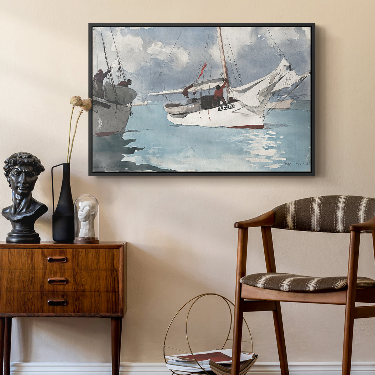 Fishing Boats, Key West, 1903 - Floater Framed Canvas Print