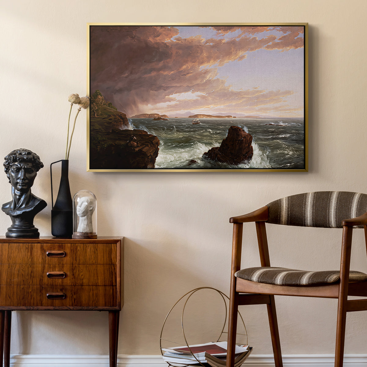 Views Across Frenchman's Bay from Mt. Desert Island, After a Squall, 1845 - Floater Framed Canvas Print