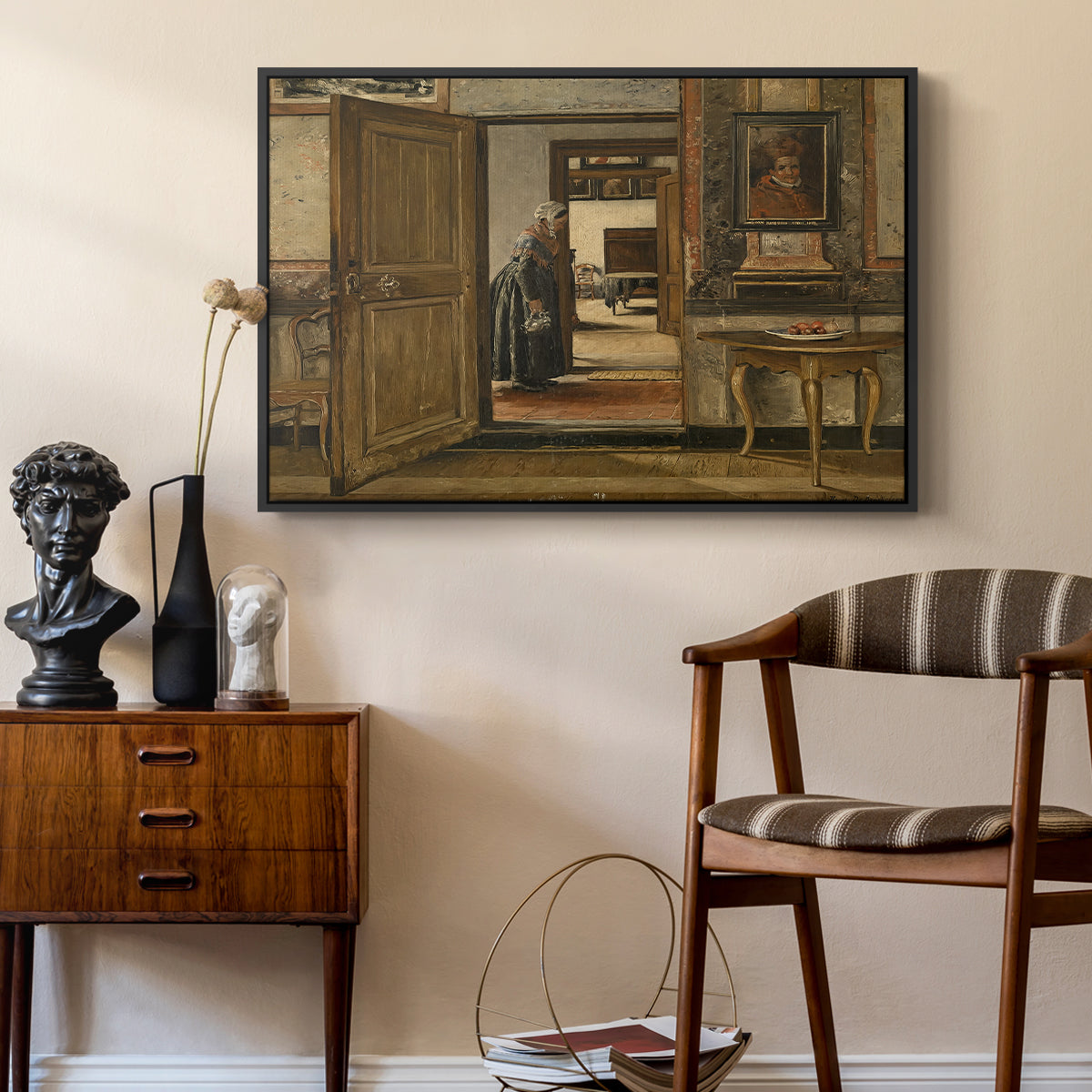 Interior of the Terninck Institution in Antwerp, 1884 - Floater Framed Canvas Print