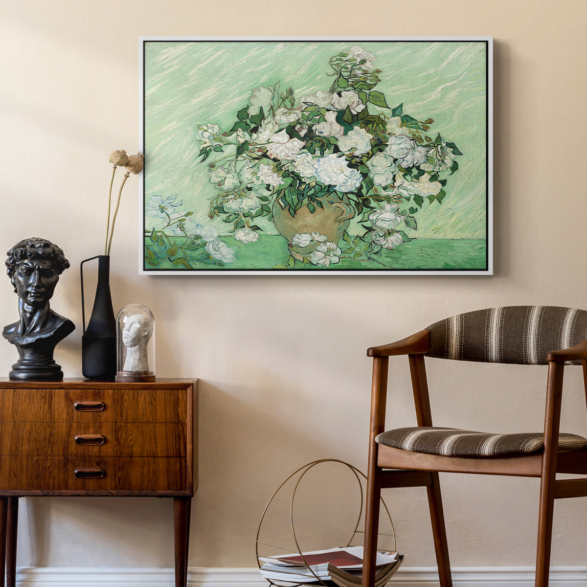 Roses, 1890 - Floater Framed Canvas Print