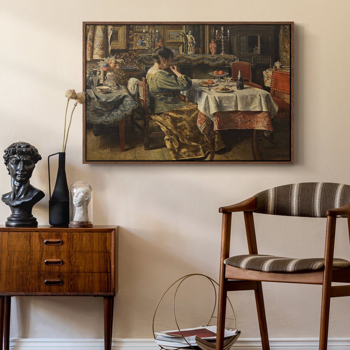 The Meal (De maaltijd), c. 1885 - Floater Framed Canvas Print