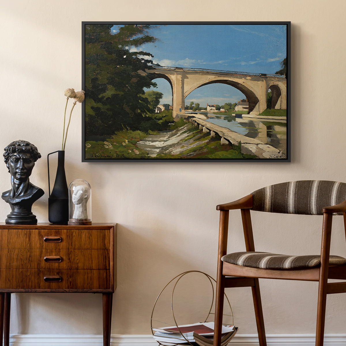 The Railroad Bridge at Briare, 1888 - Floater Framed Canvas Print