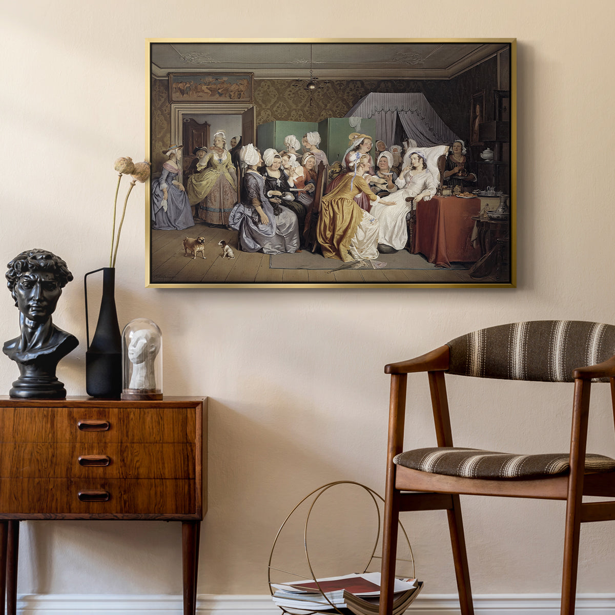 The Maternity Room (Scene from "Barselstuen"), 1845 - Floater Framed Canvas Print