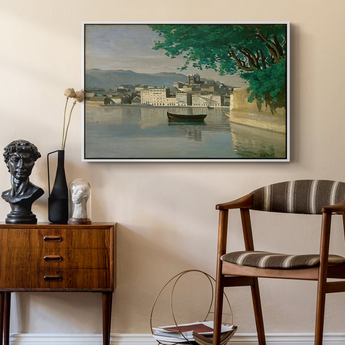 Geneva View of Part of the City, c. 1834-1835 - Floater Framed Canvas Print