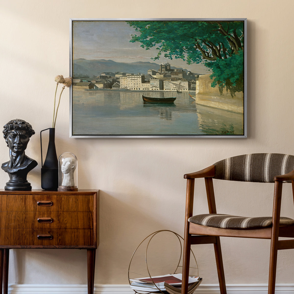 Geneva View of Part of the City, c. 1834-1835 - Floater Framed Canvas Print