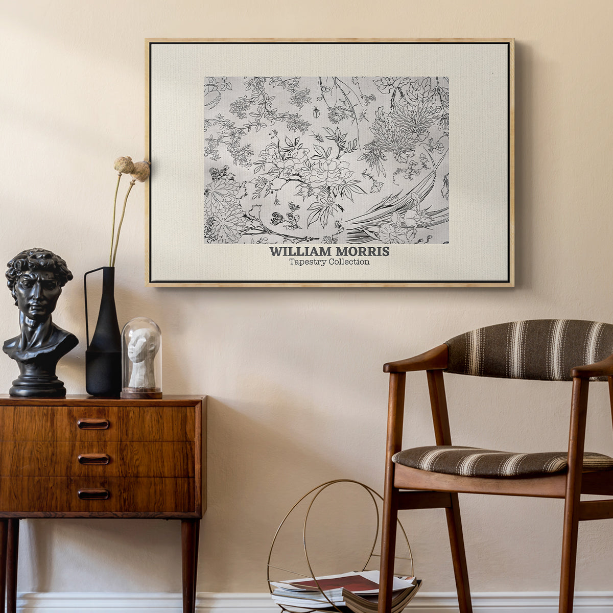 Fleurs, 1866 (Morris Inspired) - Floater Framed Canvas Print