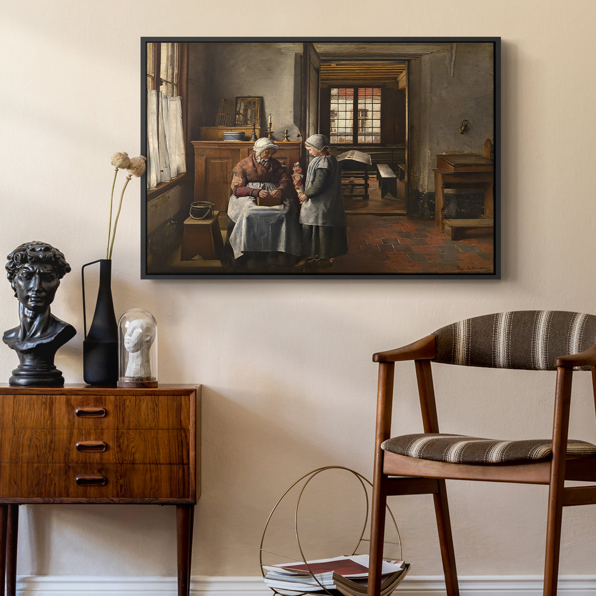 Grandmother's Feast, 1873 - Floater Framed Canvas Print