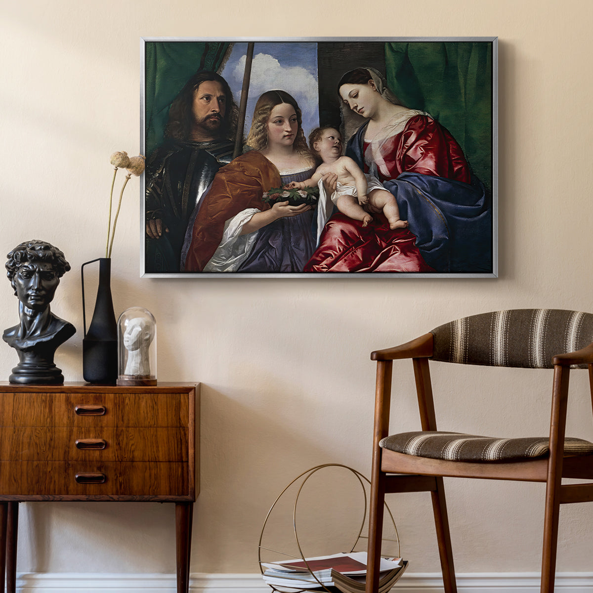 Madonna and Child with Saints Dorothy and George, c. 1516 - Floater Framed Canvas Print