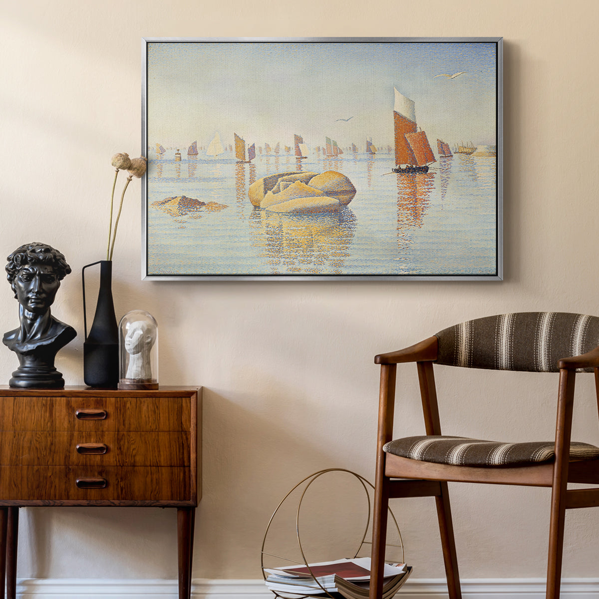 Concarneau, Quiet Morning, Opus 219, 1891 - Floater Framed Canvas Print