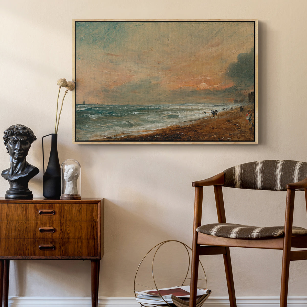 Hove Beach, c. 1824-1826 - Floater Framed Canvas Print
