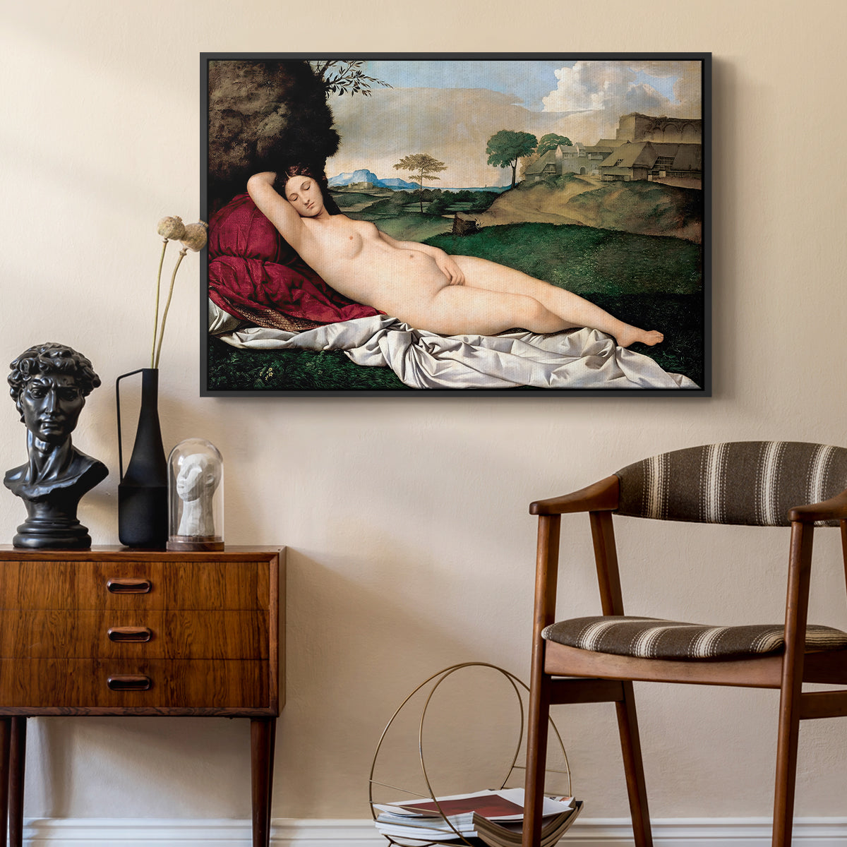 Sleeping Venus, c. 1510 - Floater Framed Canvas Print
