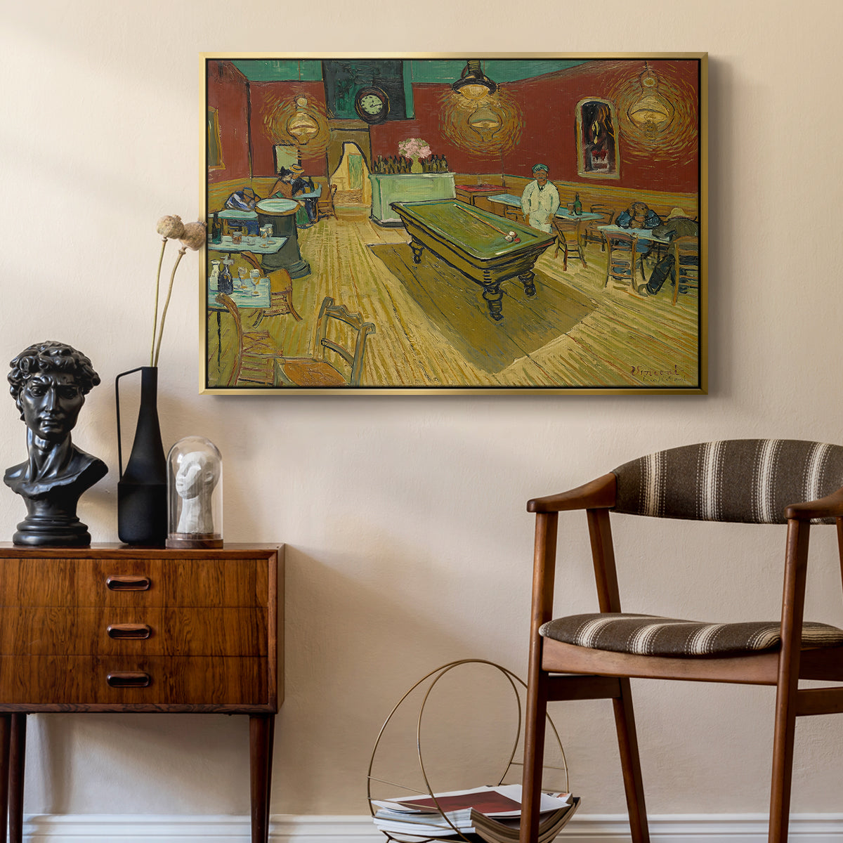 The Night Café, 1888 - Floater Framed Canvas Print